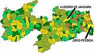 Algodão de Jandaíra - Mapa de Localização - Algodão de Jandaíra-PB