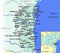 Canavieiras - Mapa de localização