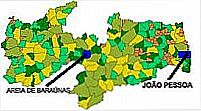 Mapa de Localização - Areia de Baraúnas-PB