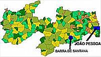 Mapa de Localiza��o - Barra de Santana-PB