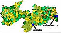 Mapa de Localiza��o - Cara�bas-PB