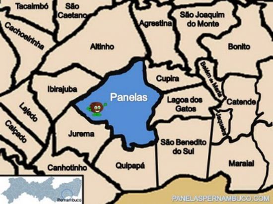 MAPA DE PANELAS E REGIES CIRCUNVIZINHAS, POR JAQUELINE SILVEIRA - PANELAS - PE