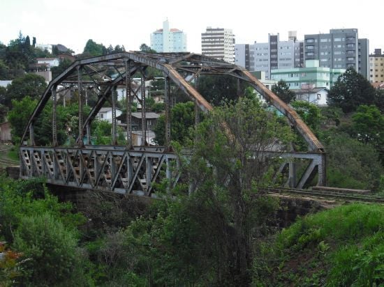 PONTE DE FERRO CARTO POSTAL DE CAADOR, POR FRANCIS ALAN WERLE - CAADOR - SC