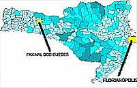 Mapa de Localiza��o - Faxinal dos Guedes-SC