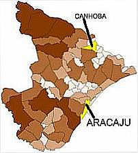 Mapa de Localiza��o - Canhoba-SE