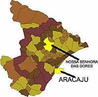 Nossa Senhora das Dores - Mapa de Localização - Nossa Senhora das Dores-SE