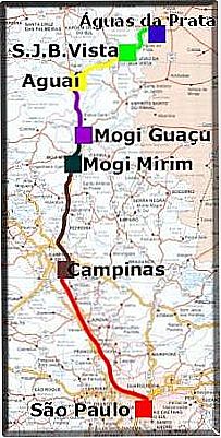 Mapa de Localiza��o �guas da Prata-SP
