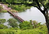 Chavantes - Vista da Ponte Pênsil Alves de Lima em Chavantes-SP-Foto:Erico Christmann