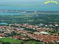Ilha Solteira - Ilha Solteira-SP-Vista aérea da cidade e ao fundo a Barragem-Foto:edsondelrio