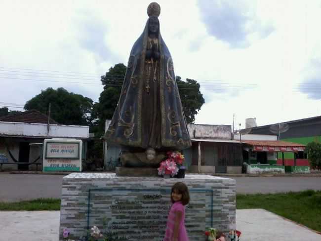 MONUMENTO DE NOSSA SENHORA DA APARECIDA, NA ENTRADA DO DISTRITO, POR KARLA - JK - GO