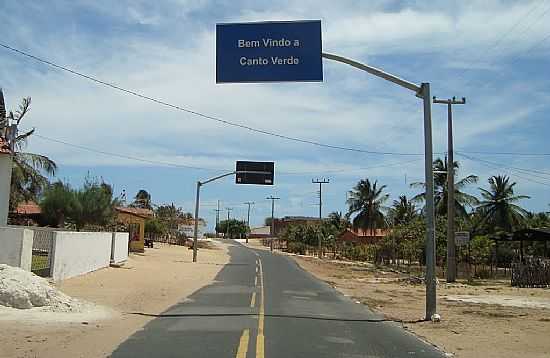 PRAIA DO CANTO VERDE-CE-ENTRADA DA CIDADE-FOTO:HERLANIO EVANGELISTA - PRAIA DO CANTO VERDE - CE