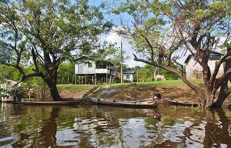 MAMIRAU-AM-COMUNIDADE BOCA DO MAMIRAU NA RESERVA-FOTO:WWW.NATIVOSDOMUNDO.COM.BR - MAMIRAU - AM