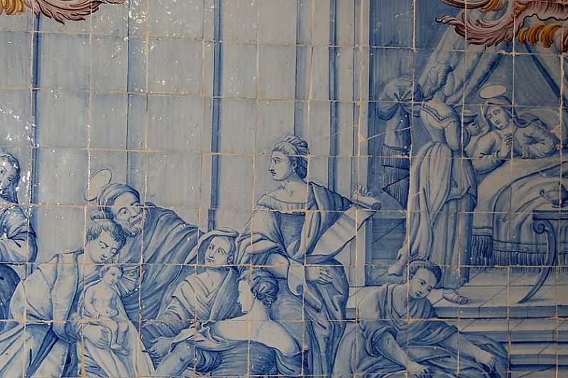 OLIVEIRA DOS CAMPINHOS-BA-AZULEJOS PORTUGUESES PINTADOS NO INTERIOR IGREJA DE N.SRA.DE OLIVEIRA-FOTO:CADU FREITAS/BNL - OLIVEIRA DOS CAMPINHOS - BA