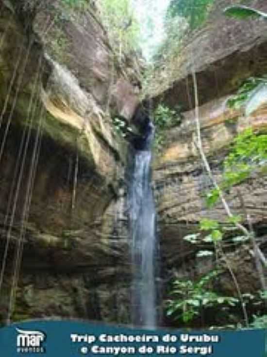 CACHOEIRA DO URUBU E CANYON DO RIO SERGI-FOTO:MAREVENTOS - SERGI - BA