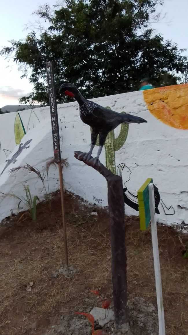 VENHA VER A NOVA ESCULTURA DA AVE JACU NO RIO, POR SANDRA MARIA MATOS CARNEIRO - APUIARS - CE