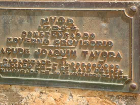 PLACA DE DO AUDE DE FEITICEIRO, POR GILSON DE LIMA MORAES - FEITICEIRO - CE