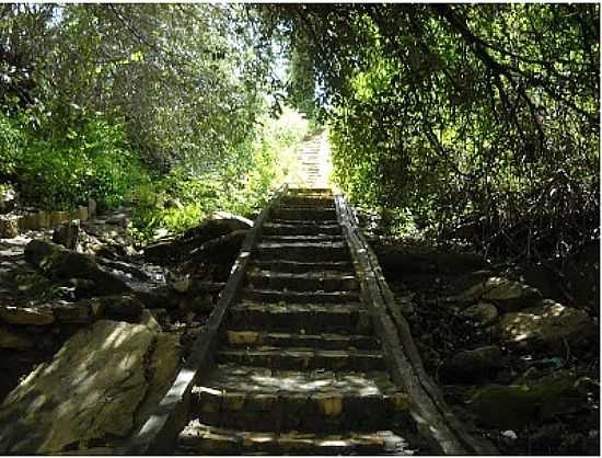 OLHO DGUA DA BICA-CE-ESCADARIA PARA A FONTE MILAGROSA-FOTO:EUAMOABICA.BLOGSPOT. - OLHO-D'GUA DA BICA - CE