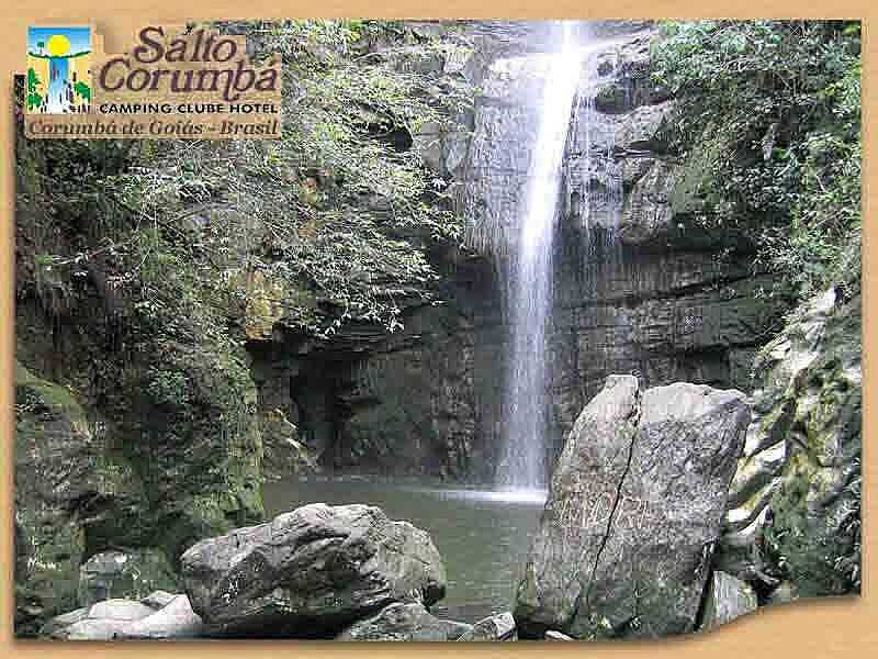 CORUMB DE GOIS-GO-GRUTA NA CACHOEIRA-FOTO:MOCHILEIRO.TUR.BR - CORUMB DE GOIS - GO