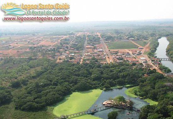 LAGOA SANTA-GO-VISTA AREA DA LAGOA E A CIDADE-FOTO:WWW.LAGOASANTAGOIAS - LAGOA SANTA - GO