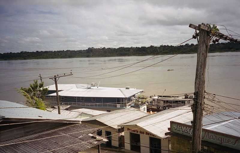 SO PAULO DE OLIVENA-AM-PARCIAL DA CIDADE E O RIO SOLIMES-FOTO:FRITZ STEINER - SO PAULO DE OLIVENA - AM