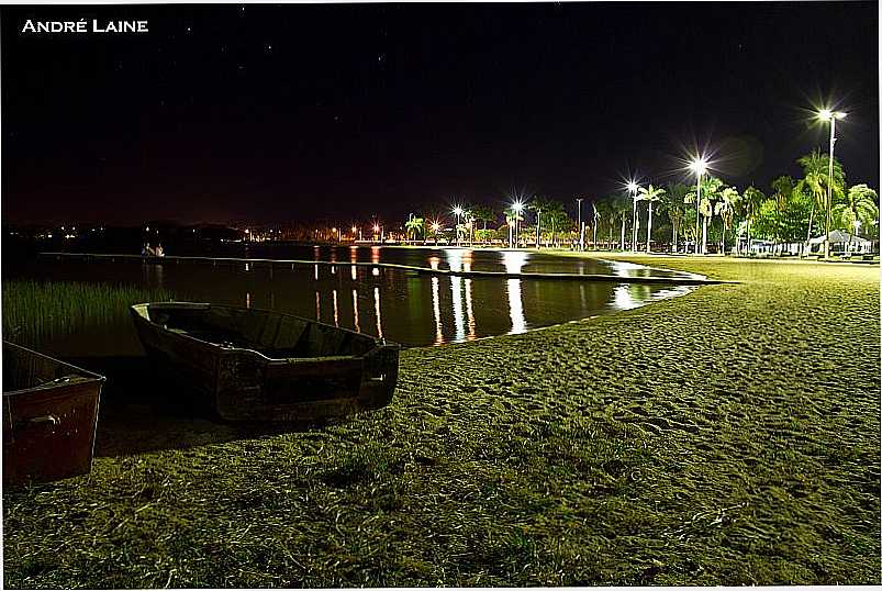 LAGOA DA PRATA-MG-VISTA NOTURNA DA LAGOA MUNICIPAL-FOTO:ANDR LAINE - LAGOA DA PRATA - MG