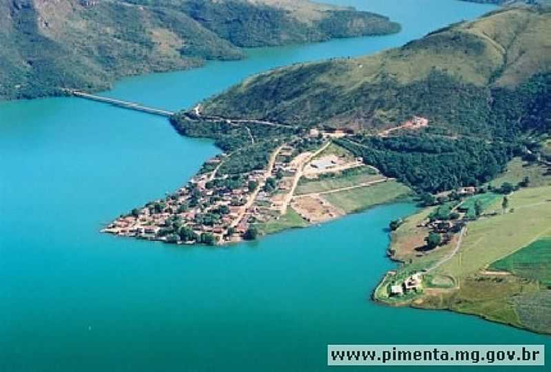 SANTO HILRIO-MG-VISTA DA REPRESA DE FURNAS A PONTE E A CIDADE-FOTO:WWW.PIMENTA.MG. - SANTO HILRIO - MG