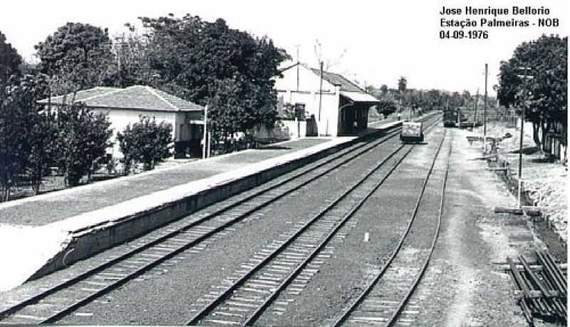 PALMEIRAS-MS-ESTAO FERROVIRIA EM 1976-FOTO:J. H. BELLORIO - PALMEIRAS - MS