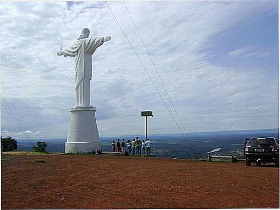 BARRA DO GARAS-MT-CRISTO NO ALTO DA SERRA-FOTO:ANIZIO REZENDE - BARRA DO GARAS - MT