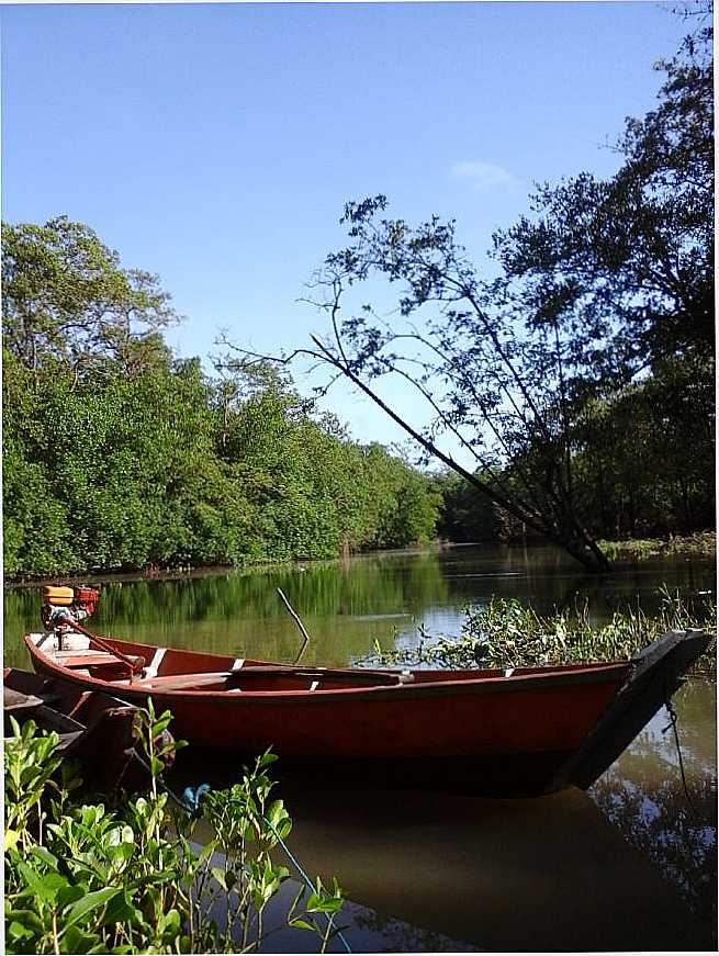 CANOA VERMELHA NO PORTO DE ARAQUAIM., POR SAMUEL SOSHA - ARAQUAIM - PA