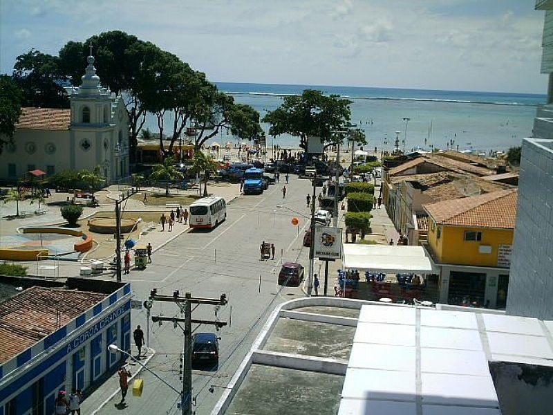SÃO JOSÉ DA COROA GRANDE-PE-VISTA PARCIAL DA CIDADE E O MAR-FOTO:AROLDO ACIOLY - SÃO JOSÉ DA COROA GRANDE - PE