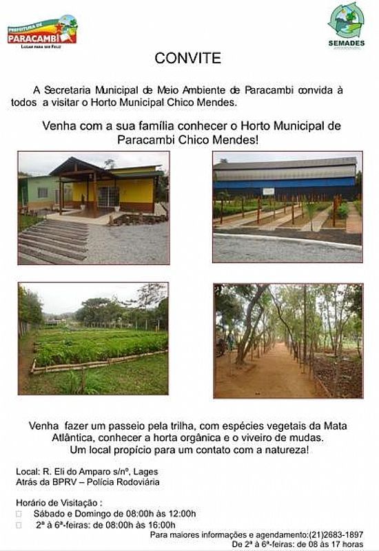 HORTO MUNICIPAL CHICO MENDES - PARACAMBI - RJ