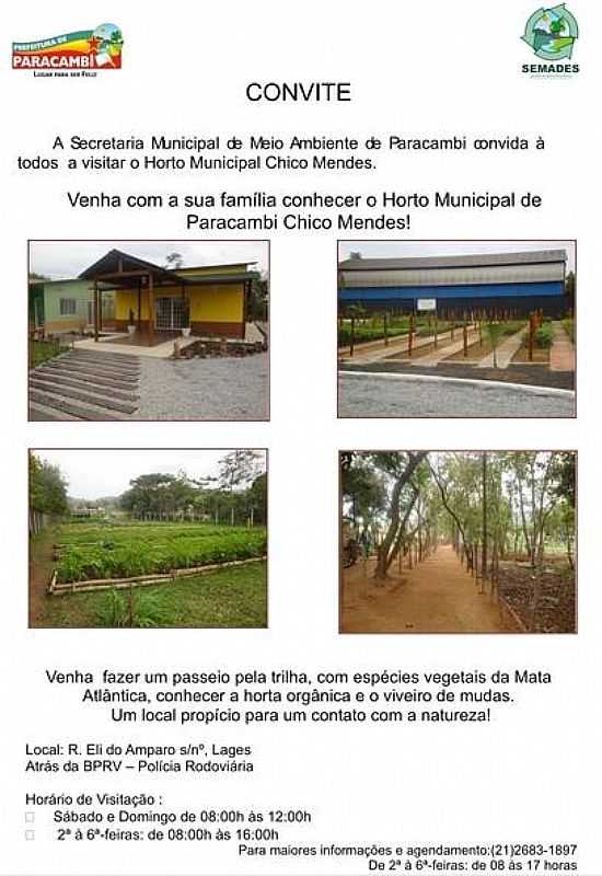 HORTO MUNICIPAL CHICO MENDES - PARACAMBI - RJ