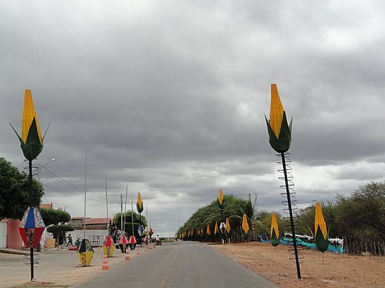 AVENIDA COM DECORAO JUNINA EM RIACHO DA CRUZ-RN-FOTO:WALTER LEITE - RIACHO DA CRUZ - RN