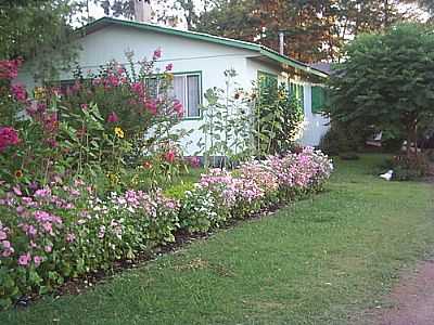 CASA COM FLORES-FOTO:NICO OTT  - COLNIA NOVA - RS