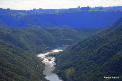VISTA DA HIDROELTRICA DE CASTRO ALVES, NOVA PDUA-RS, , POR ANELISE  KUNRATH - NOVA PDUA - RS
