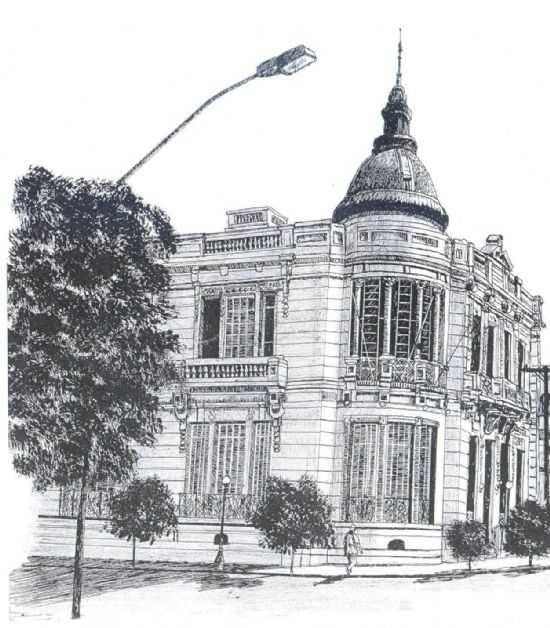 CENTRO CULTURAL DR PEDRO MARINI (DESENHO), POR CARLOS FONTTES - ESCRITOR/HISTORIADOR  - URUGUAIANA - RS