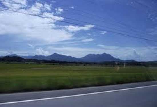 RODOVIA COM MONTANHAS AO FUNDO EM MASSARANDUBA-FOTO:ANGELO CARLOS RONCHI - MASSARANDUBA - SC