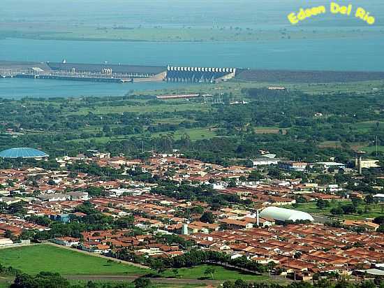 ILHA SOLTEIRA-SP-VISTA AREA DA CIDADE E AO FUNDO A BARRAGEM-FOTO:EDSONDELRIO - ILHA SOLTEIRA - SP