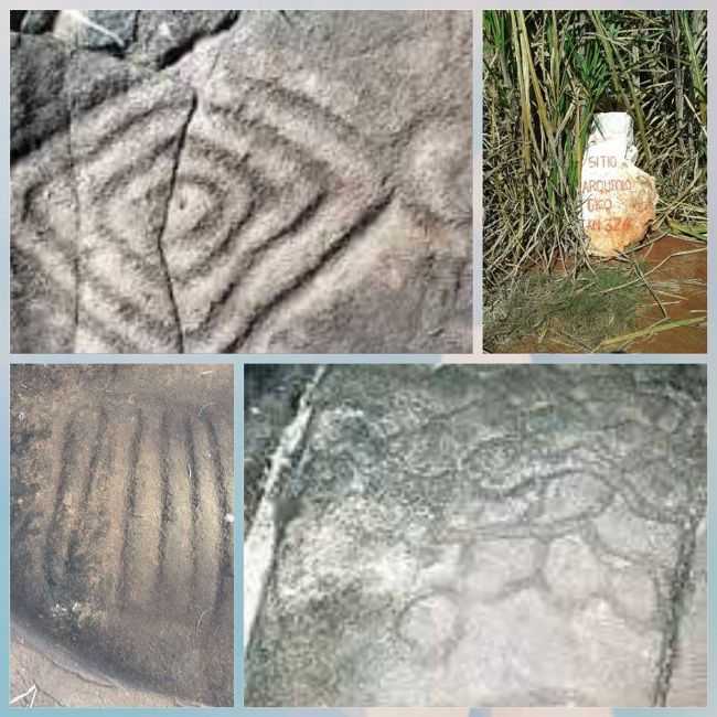 INSCRIES RUPRESTES NO SITIO ARQUEOLOGICO, POR ESTER MORAES - NARANDIBA - SP