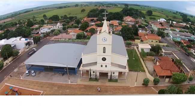 FOTO AEREA IGREJA MTRIZ, POR LUIZ DONIZETI LUCATTI - POPULINA - SP