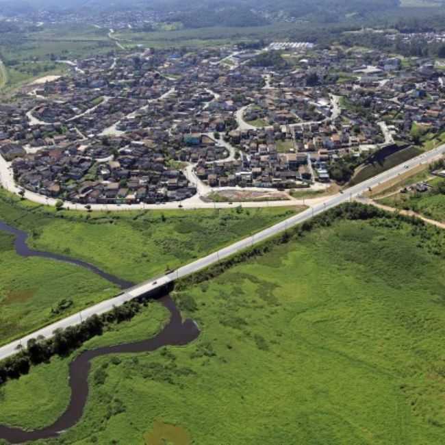 PANORAMICA DA ENTRADA DE RIO GRANDE DA SERRA ANTES DO TREVO., POR MARCOS ANTONIO DA SILVA - RIO GRANDE DA SERRA - SP