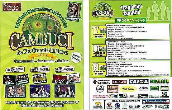 VIII FESTIVAL GASTRONMICO E CULTURAL DO CAMBUCI  - RIO GRANDE DA SERRA - SP