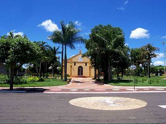 SANTA CLARA DOESTE-SP-PRAA E IGREJA MATRIZ-FOTO:WWW.CMSANTACLARADOESTE.SP.GOV.BR  - SANTA CLARA D'OESTE - SP