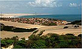 Canoa Quebrada - Canoa Quebrada-CE-Dunas com vegetao e o povoado-Foto:ARAGO