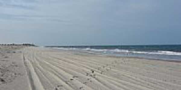 Praia do Canto Verde-CE-Rastros na areia da prainha-Foto:sergioveras@hotmail.com 