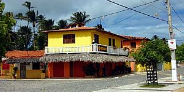 Praia de Flexeiras-CE-Comrcio no centro-Foto:heraldomedeiros