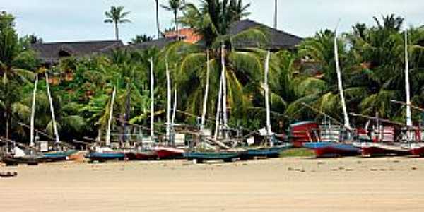 Praia de Flexeiras-CE-Jangadas na praia-Foto:heraldomedeiros