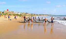 Praia de Ponta Negra - Pesca de arrasto na Praia de Ponta Negra-RN-Foto:canioeddi