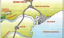 Serra Preta - Mapa de localizao - Serra Preta-BA