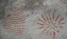 Taquarendi - Inscries Rupestres na Gruta de Santo Antnio em Taquarendi-BA-Foto:lourdesgonzaga.